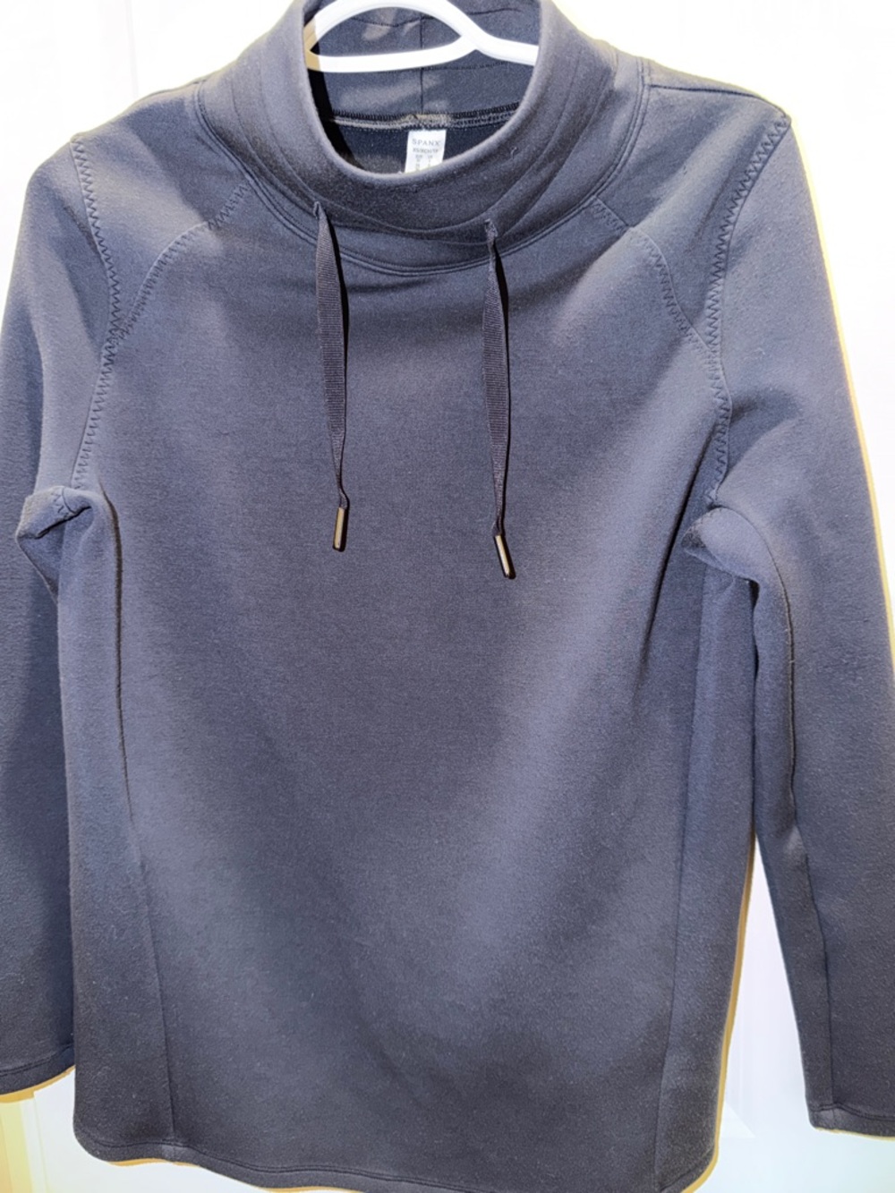 SPANX Women's Navy blue Funnel Neck Pullover Sweatshirt